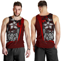 Pohnpei Micronesia Men's Tank Top Red - Turtle With Hook Red - Polynesian Pride