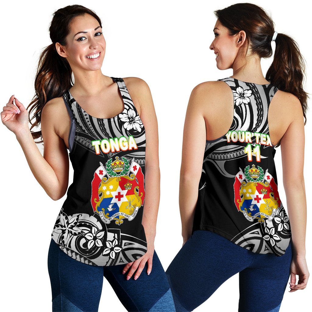 Mate Ma'a Tonga Rugby Women's Racerback Tank Polynesian Unique Vibes - Black - Polynesian Pride