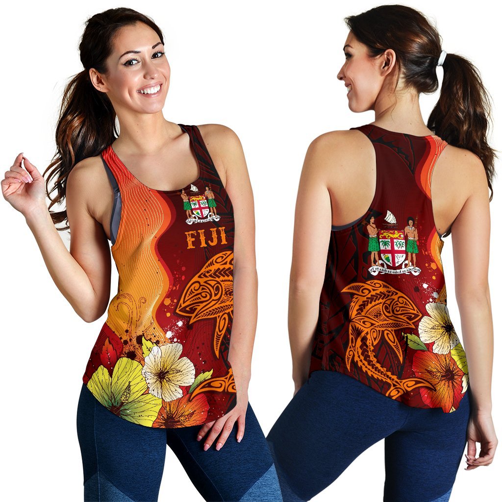 Fiji Women's Racerback Tank - Tribal Tuna Fish - Polynesian Pride