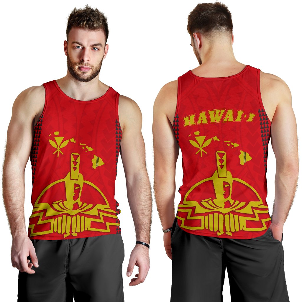 Hawaii King Men's Tank Top Red - Polynesian Pride