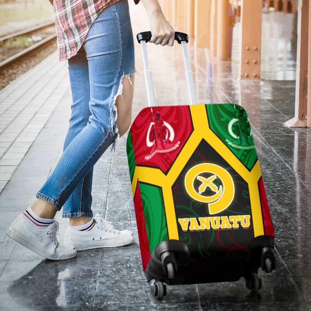 Vanuatu Polynesian Luggage Covers - Vanuatu Flag and Coat Of Arms - Polynesian Pride
