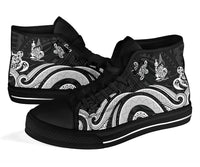 New Caledonia High Top Canvas Shoes - White Tentacle Turtle - Polynesian Pride