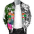 Fiji Custom Personalised Men's Bomber Jacket White - Turtle Plumeria Banana Leaf Crest - Polynesian Pride