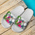 Marshall Islands Custom Personalised Slide Sandals White - Turtle Plumeria Banana Leaf - Polynesian Pride