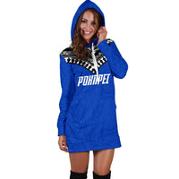 Pohnpei Flag Hoodie Dress Micronesian Pattern - Polynesian Pride