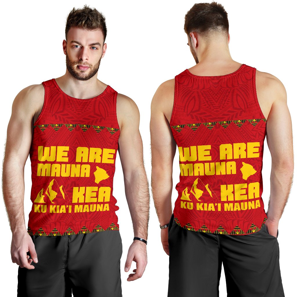 Hawaii Mauna Kea Men's Tank Top Red - Polynesian Pride