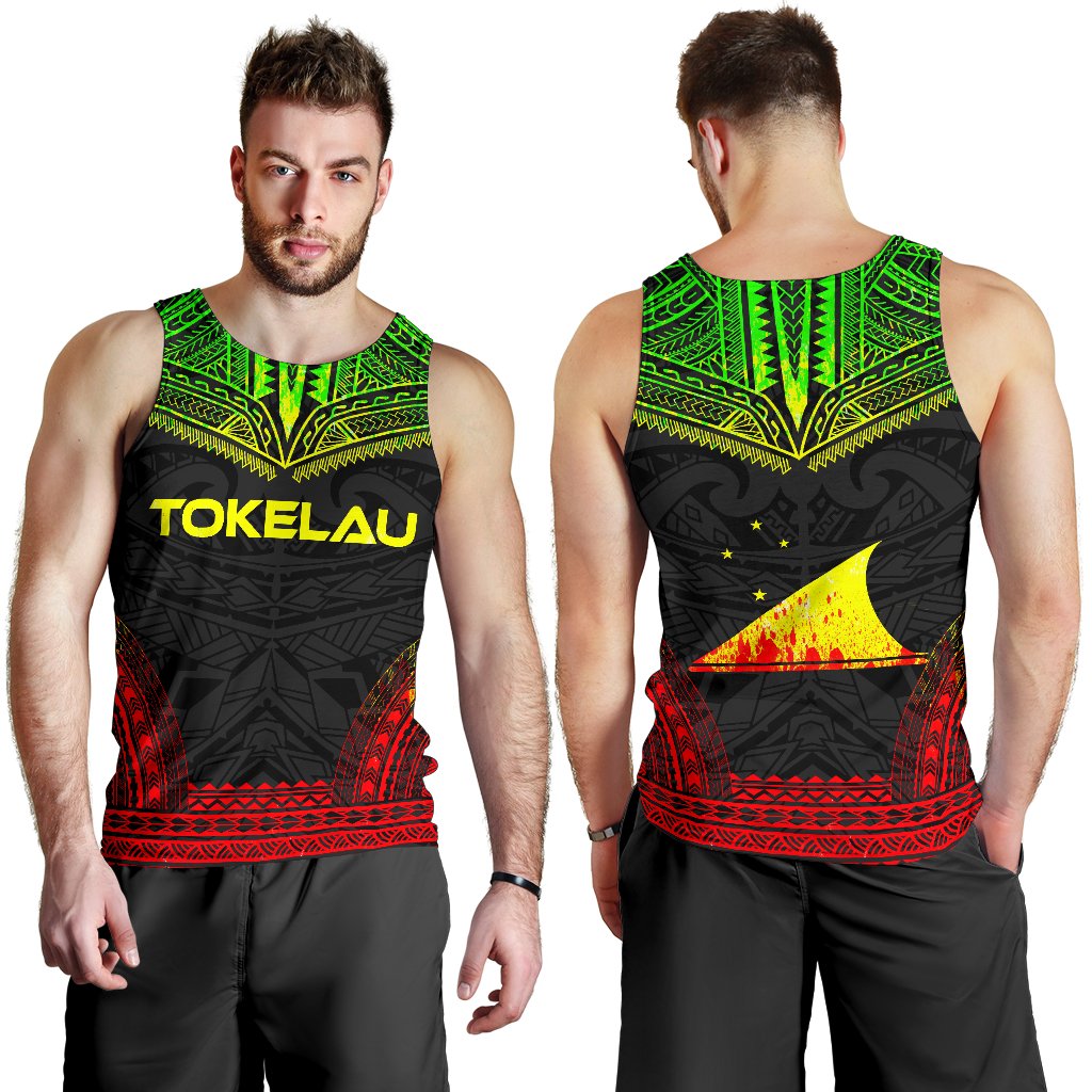 Tokelau Men's Tank Top - Polynesian Chief Reggae Version - Polynesian Pride