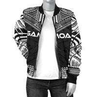 Samoa Polynesian Chief Women'S Bomber Jacket - Black Version - Polynesian Pride