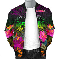 Polynesian Hawaii Men's Bomber Jacket - Summer Hibiscus - Polynesian Pride