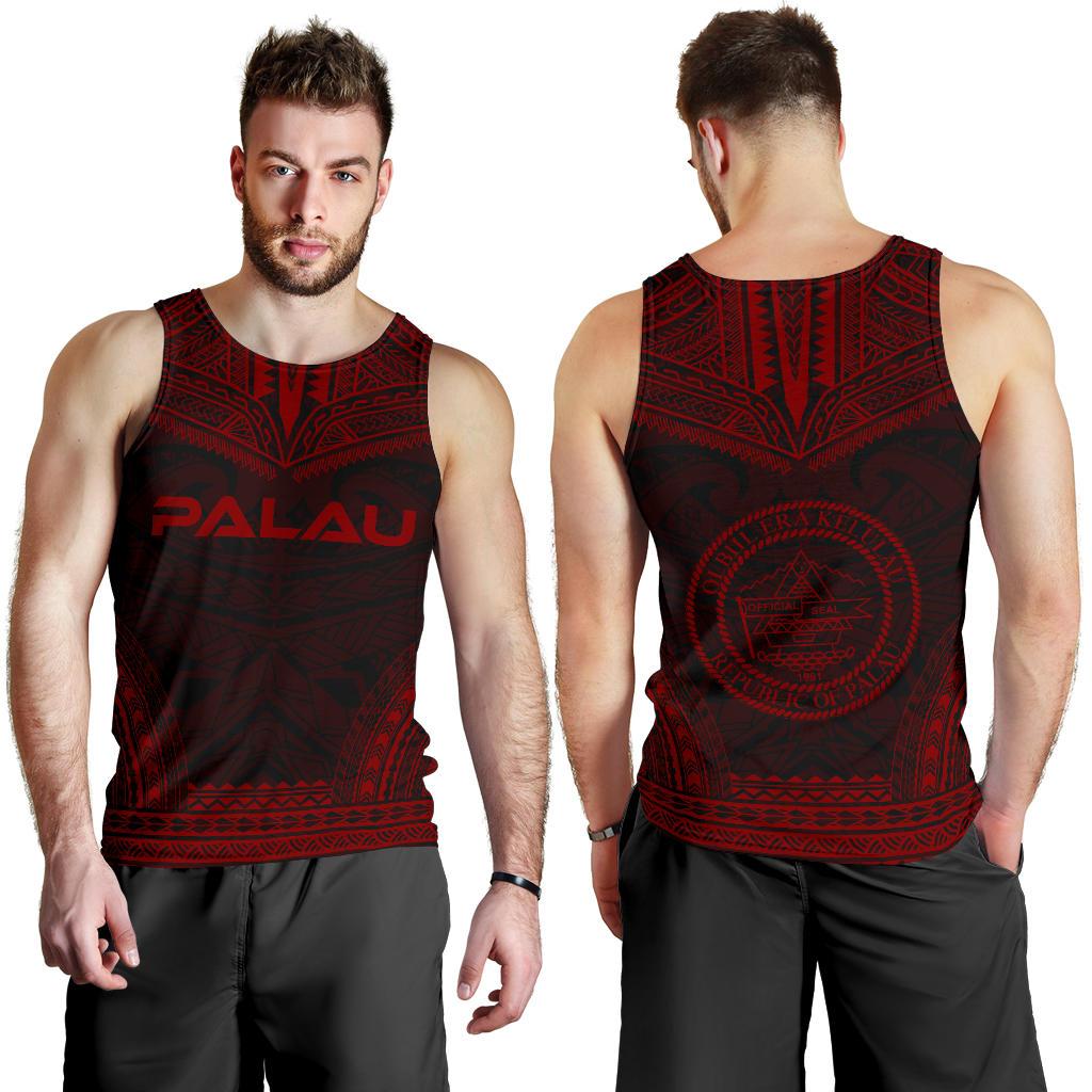 Palau Men's Tank Top - Polynesian Chief Red Version - Polynesian Pride