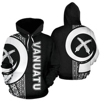 Vanuatu Polynesian Hoodie White Line Unisex White - Polynesian Pride