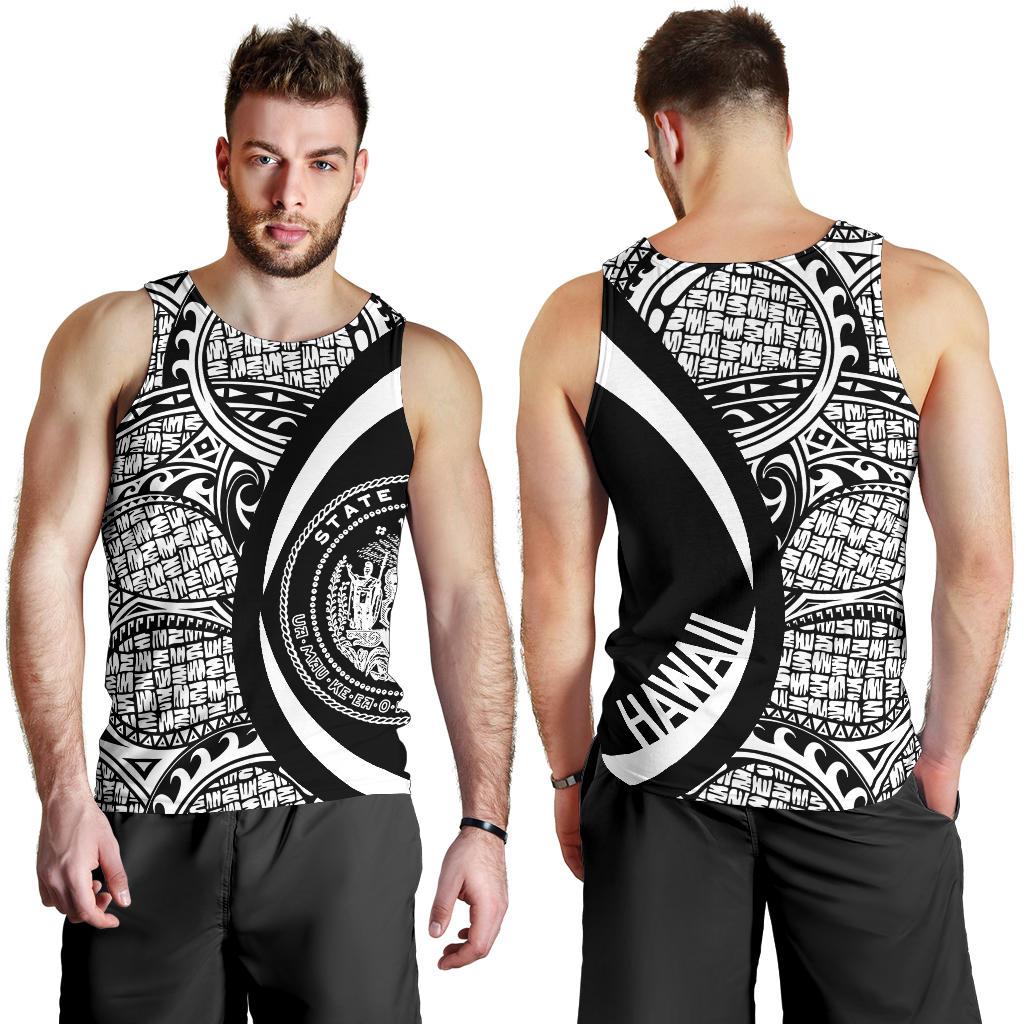 Hawaii White Polynesian Men's Tank Top - Circle Style White - Polynesian Pride