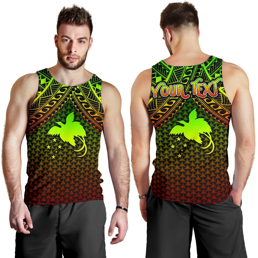 Polynesian Papua New Guinea Personalised Men's Tank Top - Reggae Vintage Polynesian Patterns - Polynesian Pride
