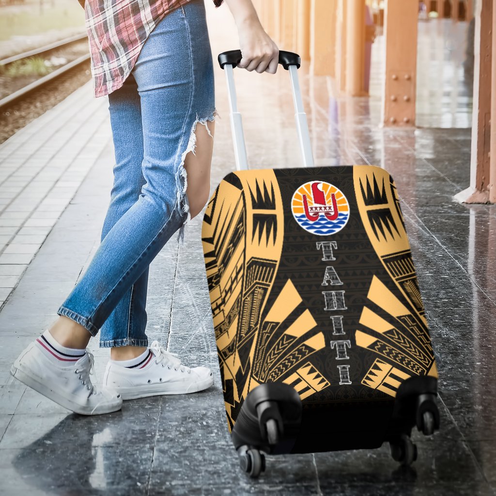 Tahiti Luggage Cover - Polynesian Tattoo Gold - Polynesian Pride
