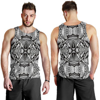 Polynesian Tribal Men's Tank Top White And Black White - Polynesian Pride