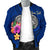 American Samoa Polynesian Custom Personalised Men's Bomber Jacket - Floral With Seal Blue - Polynesian Pride