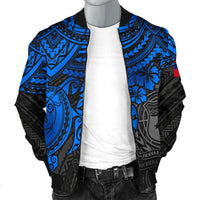 Samoa Polynesian Bomber Jacket (Men) - Blue Turtle - Polynesian Pride
