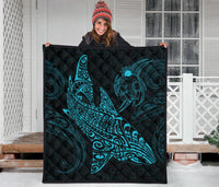 Polynesian Quilt - Polynesian Blue Shark Warrior Tattoo - Polynesian Pride