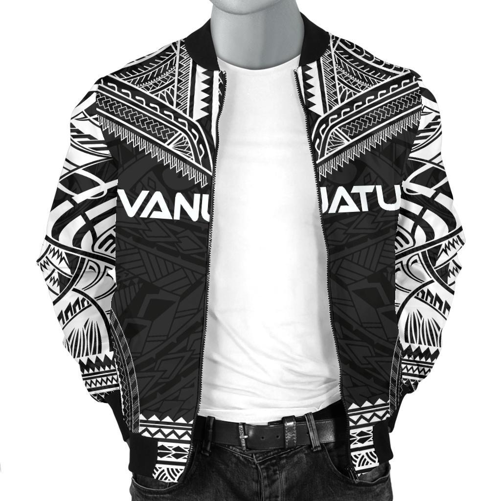 Vanuatu Polynesian Chief Men's Bomber Jacket - Black Version - Polynesian Pride