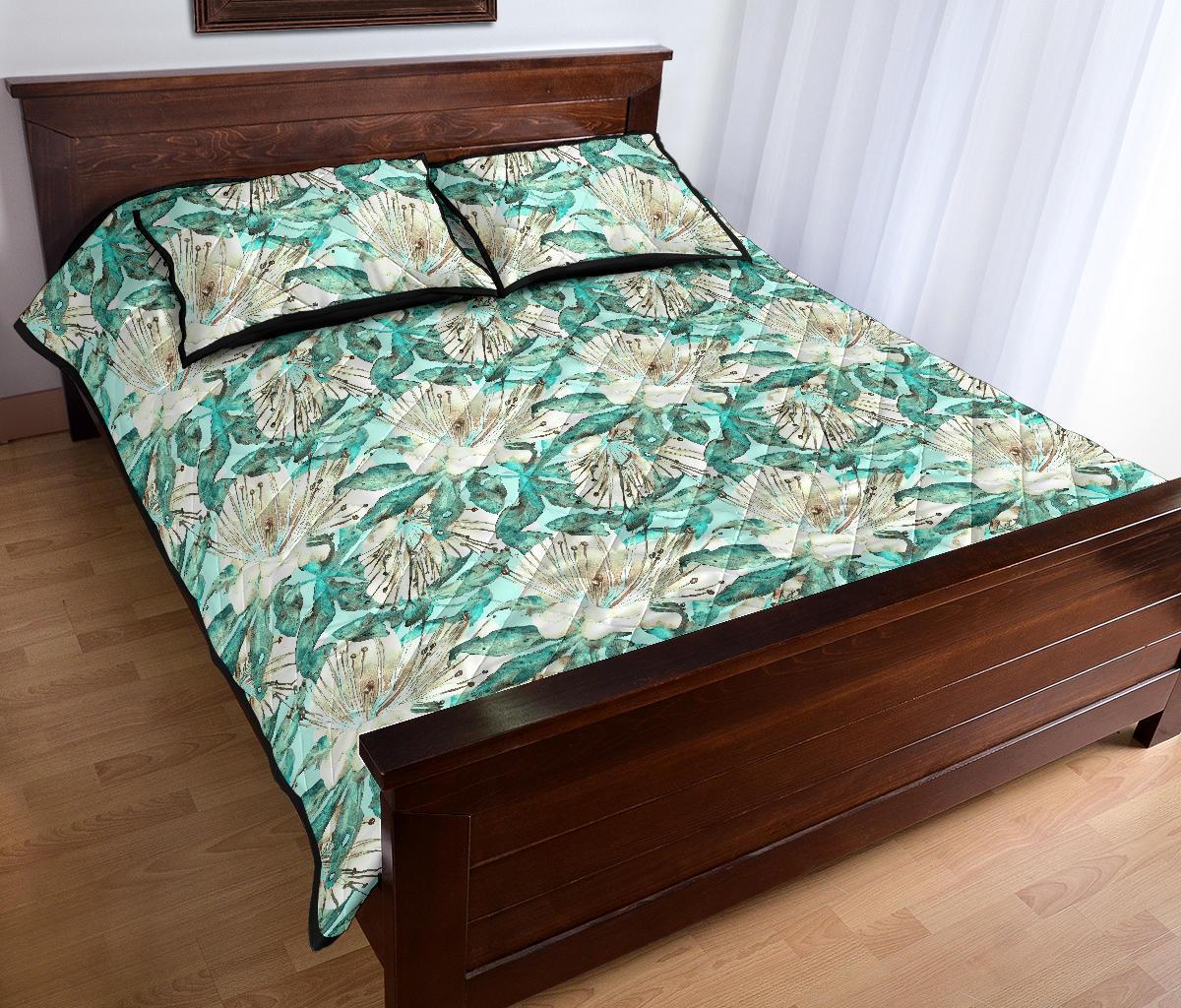 Hawaii Quilt Bed Set Tropical Blue AH - Polynesian Pride