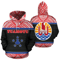 Tuamotu All Over Hoodie Polynesian Hoodie Style Unisex White - Polynesian Pride