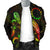 Cook Islands Polynesian Men's Bomber Jacket - Turtle With Blooming Hibiscus Reggae - Polynesian Pride