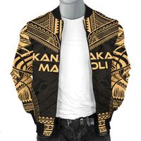 Kanaka Maoli Polynesian Chief Men's Bomber Jacket - Gold Version - Polynesian Pride