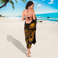 Samoa Sarong - Turtle Hibiscus Pattern Gold - Polynesian Pride