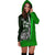 Yap Micronesian Women's Hoodie Dress Green - Turtle With Hook - Polynesian Pride