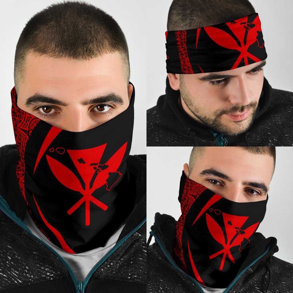 Hawaiian Bandana Kanaka Polynesian Bandana 3-Pack - Circle Style Red - Polynesian Pride