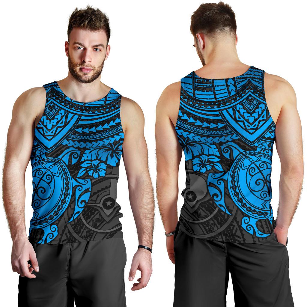 Yap Polynesian Tank Top (Men) - Blue Turtle - Polynesian Pride