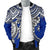 Chuuk Polynesian Bomber Jacket (Men) - White Turtle (Blue) - Polynesian Pride