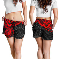 Cook Islands Polynesian Shorts (Women) - Red Turtle - Polynesian Pride