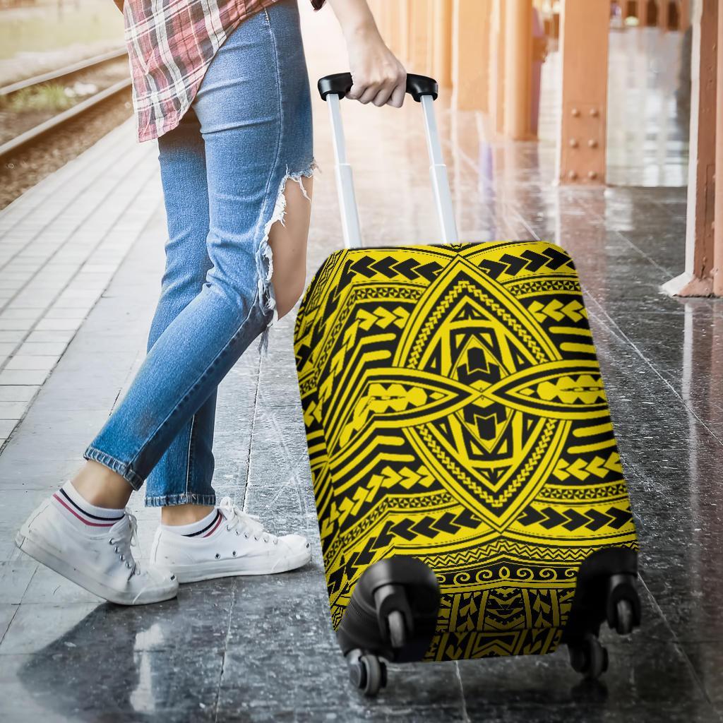 Polynesian Seamless Yellow Luggage Covers - Polynesian Pride