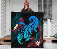 Hawaii Turtle Polynesian Tropical Premium Quilt - Ghia Style Turquoise - Polynesian Pride