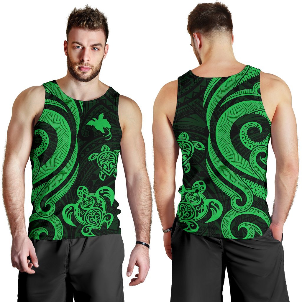 Papua New Guinea Men's Tank Top - Green Tentacle Turtle - Polynesian Pride