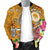 FSM Custom Personalised Men's Bomber Jacket - Turtle Plumeria (Gold) - Polynesian Pride