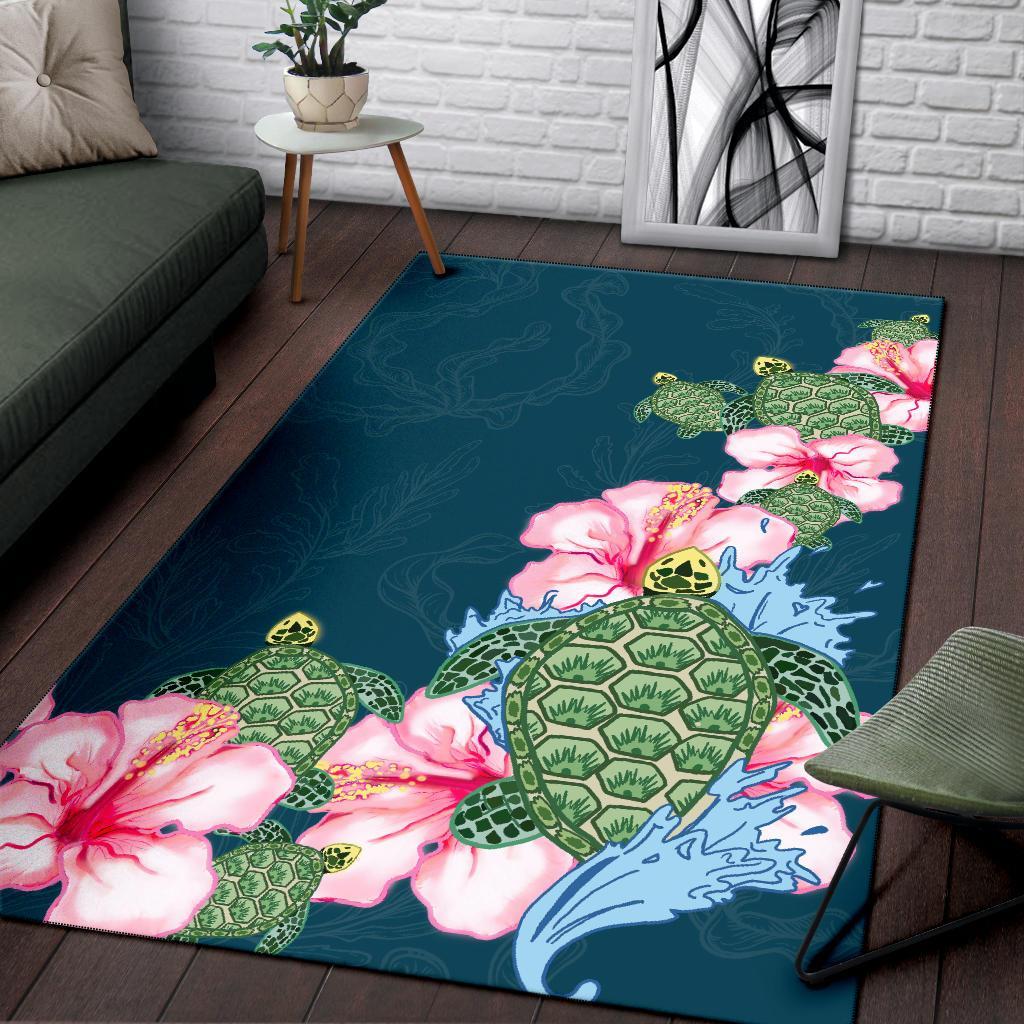 Hibiscus Turtle Dance Area Rug AH - Polynesian Pride