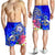 Hawaii Polynesian Men's Shorts - Hawaii Seal With Turtle Plumeria (Blue) - Polynesian Pride