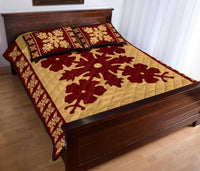 Hawaiian Quilt Pattern Hibiscus Nice Quilt Bed Set - Polynesian Pride