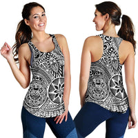Polynesian Hawaiian Style Tribal Tattoo White Women's Racerback Tank Top - Polynesian Pride