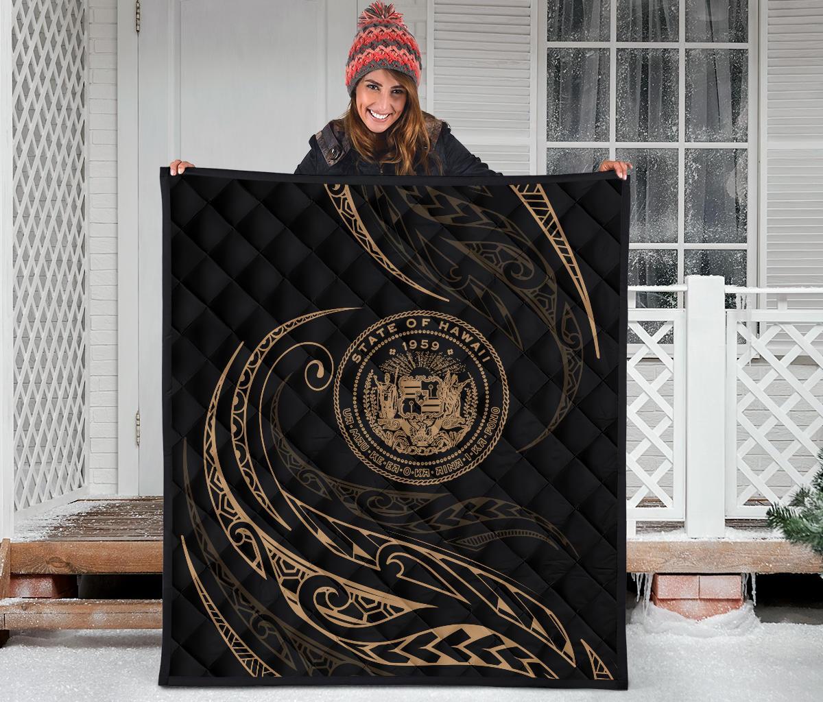 Hawaii Premium Quilt - Gold - Frida Style - Polynesian Pride