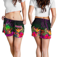 New Caledonia Polynesian Personalised Women's Shorts - Summer Hibiscus - Polynesian Pride