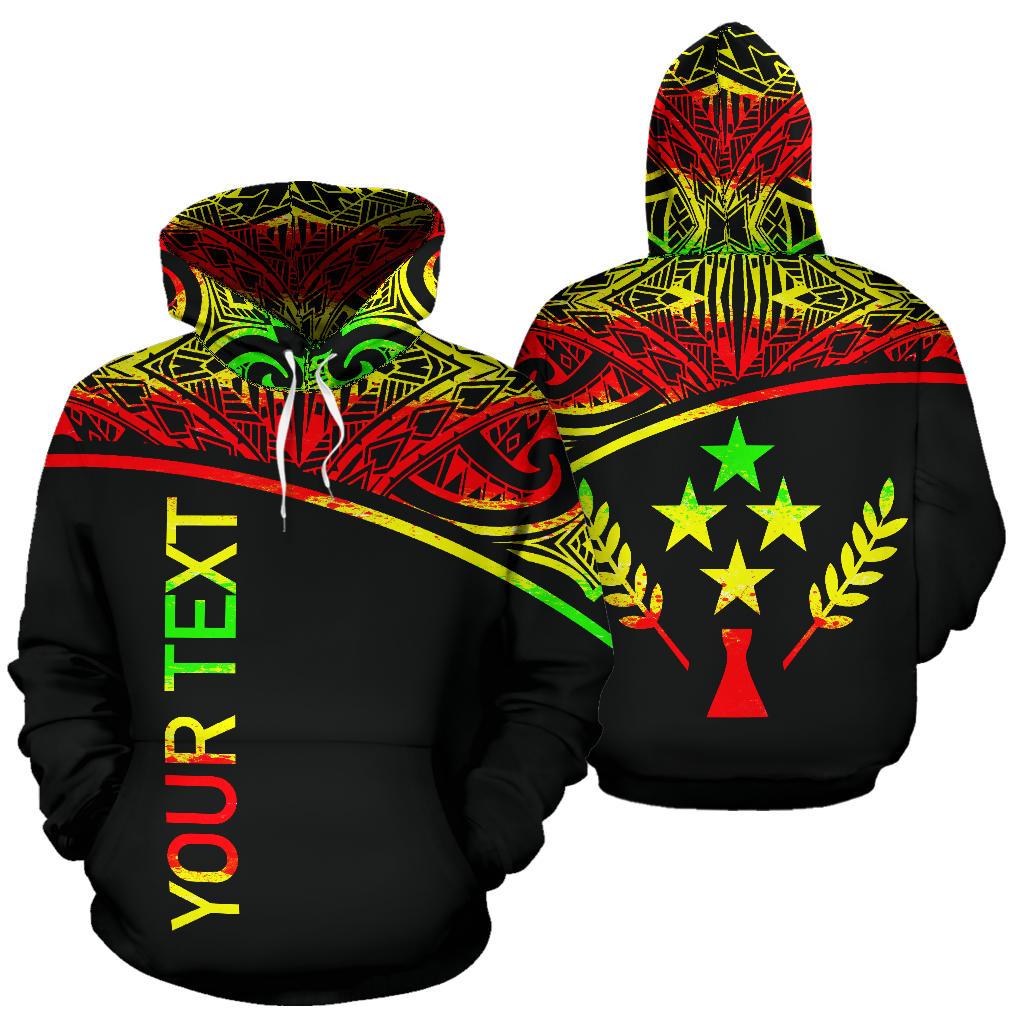 Kosrae All Over Custom Hoodie Micronesian Reggae Curve Unisex Reggae - Polynesian Pride