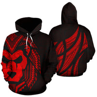 Sua Lions Pride Polynesian Warrior Hoodie Red Color Unisex Red - Polynesian Pride