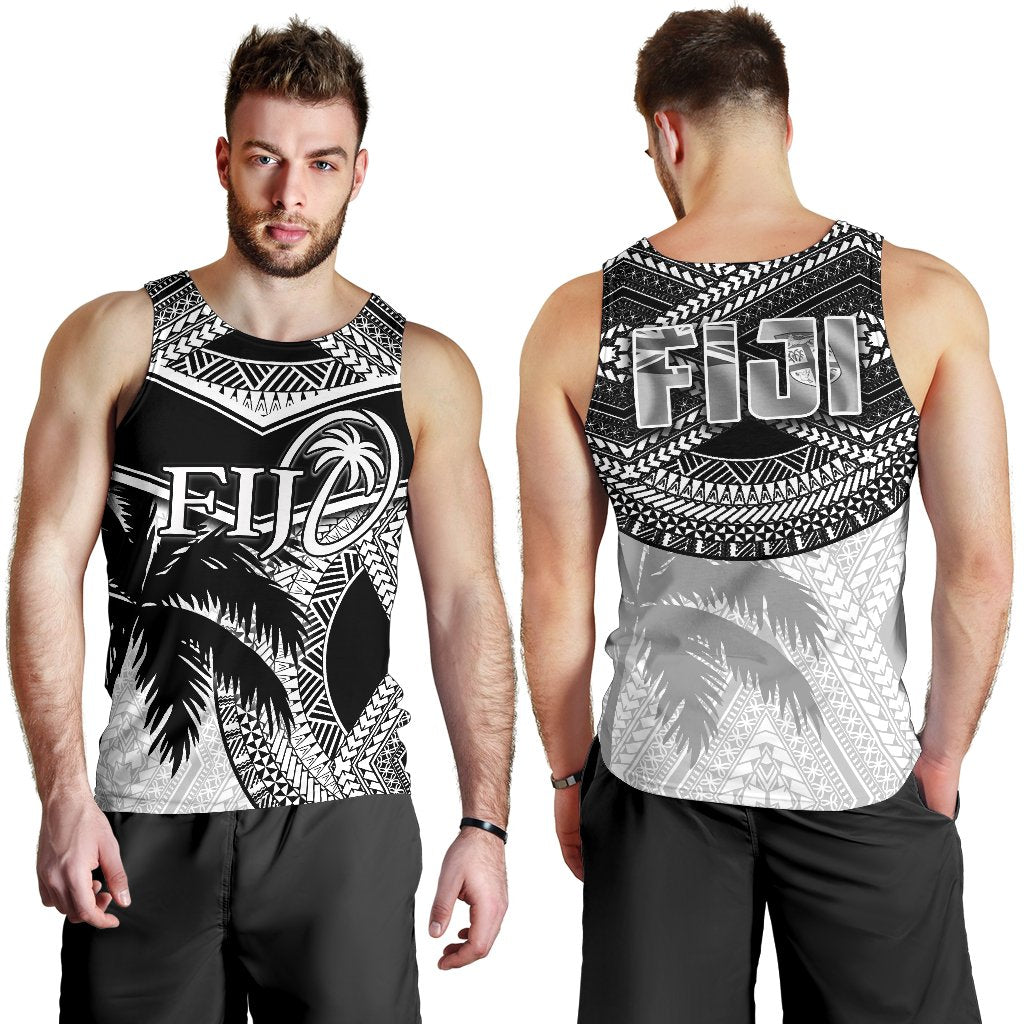 Fiji Rugby Polynesian Men's Tank Top White - Polynesian Pride
