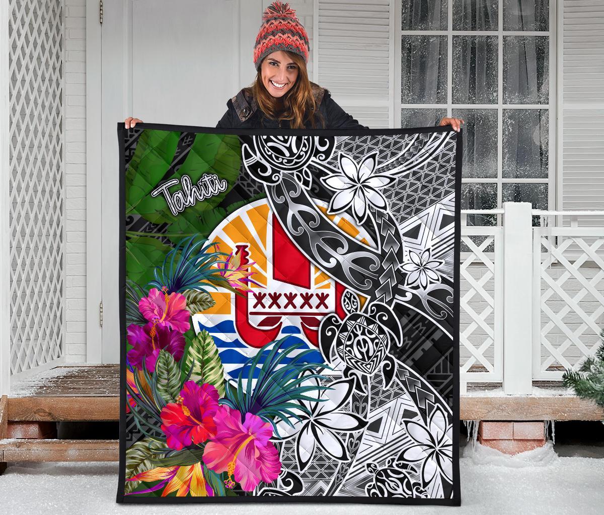 Tahiti Premium Quilt - Turtle Plumeria Banana Leaf - Polynesian Pride