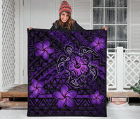 Hawaii Mix Polynesian Turtle Plumeria Premium Quilt - AH - Nick Style - Purple - Polynesian Pride
