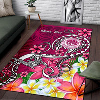 FSM Custom Personalised Area Rug - Turtle Plumeria (PINK) - Polynesian Pride