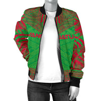 Vanuatu Flag Polynesian Chief Women'S Bomber Jacket - Polynesian Pride